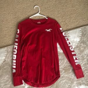 Hollister red long sleeve shirt
